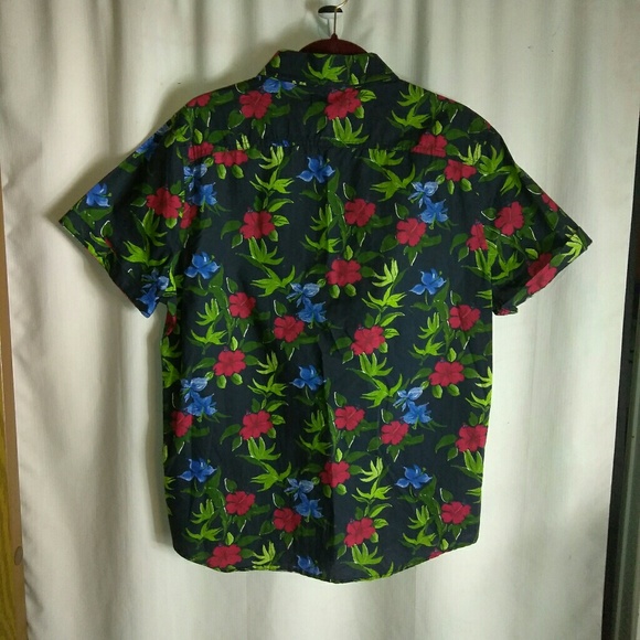 Hollister Button Down Floral Print Shirt sz L - Picture 2 of 5